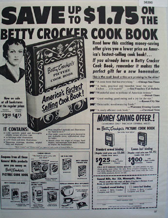 General Mills Betty Crocker Cook Book 1951 Ad