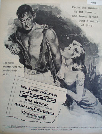 Movie William Holden In Picnic 1956 Ad
