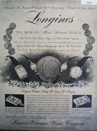Longines Wittnauer Watch Co. 1956 Ad