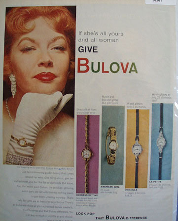 Bulova Miss America Watch 1958 Ad
