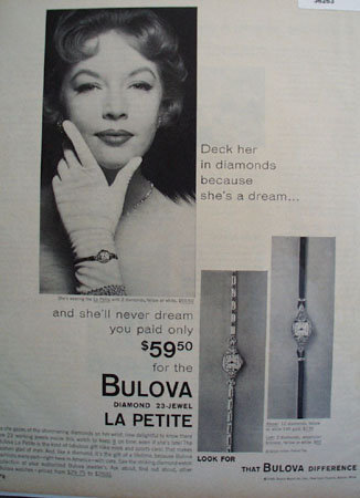 Bulova La Petite Watch 1958 Ad