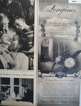 Longines Worlds Most Honored Watch 1956 Ad