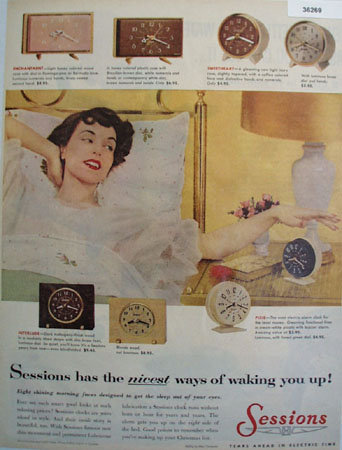 Sessions Alarm Clock 1955 Ad