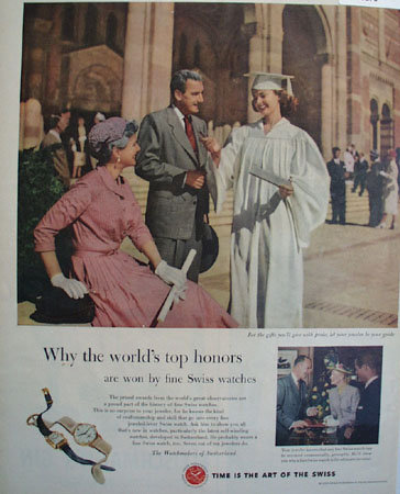 Watchmakers of Switzerland 1953 Ad