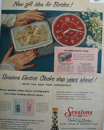 Sesions Electric Clock 1953 Ad