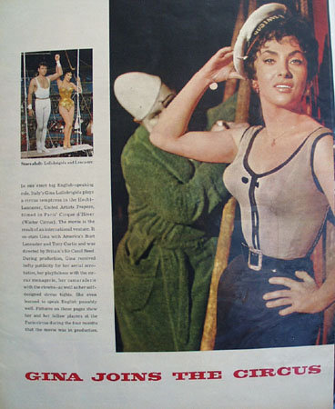 Look Magazine Gina Joins the Circus 1956 Article