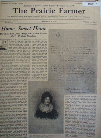 Prairie Farmer Home, Sweet Home 1930 Article