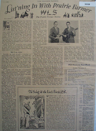 Prairie Farmer Radio Station WLS 1930 Article