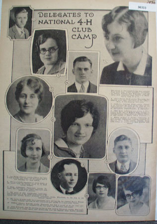 Delegates to National 4-H Club Camp 1930 Pictures