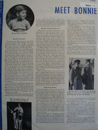 Meet Bonnie Charlie Prince of Wales 1952 Article