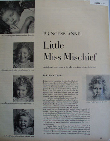 Princess Anne By Ulrica Forbes 1957 Article