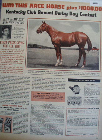 Kentucky Club Prize Colt 1956 Ad
