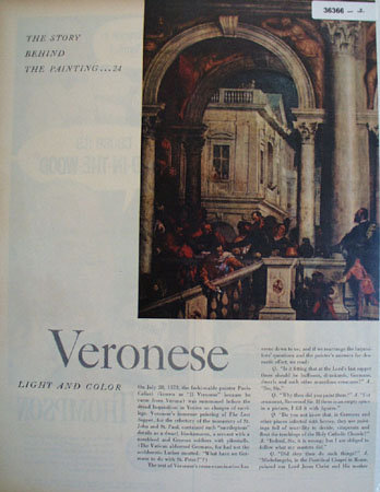 Veronese The Story Behind The Painting 1956 Article