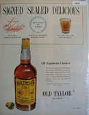 Old Taylor 100 Proof Whiskey 1950 Ad.