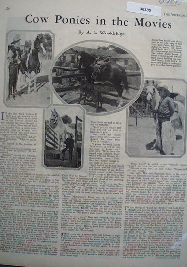 Cow Ponies In The Movies Article 1926