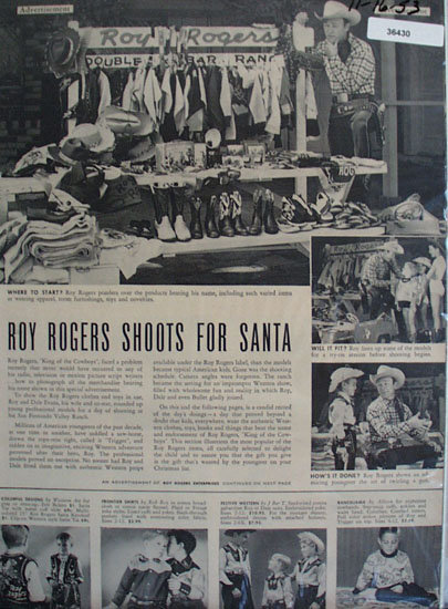 Roy Rogers Shoots For Santa Ad 1953