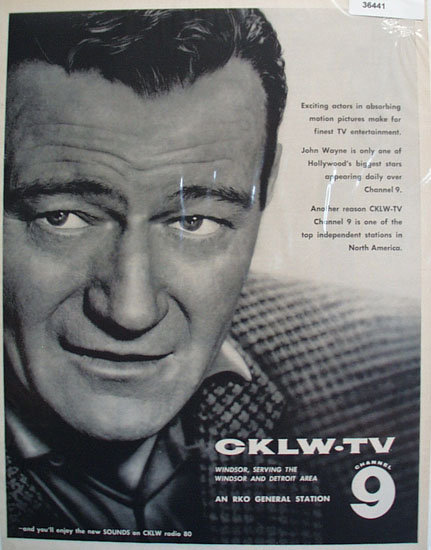 OKLW TV and John Wayne Ad 1961