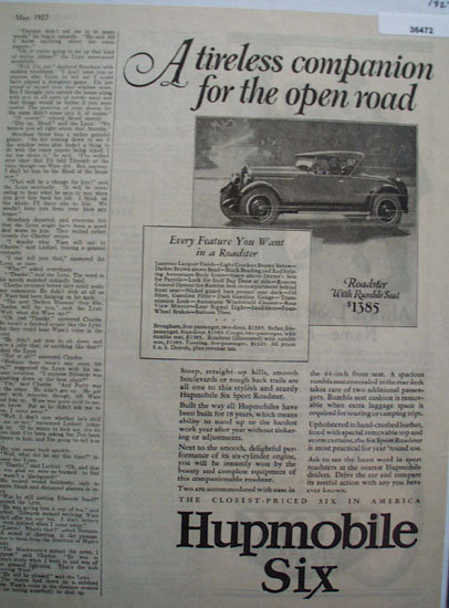 Humpmobile Six 1927 Ad