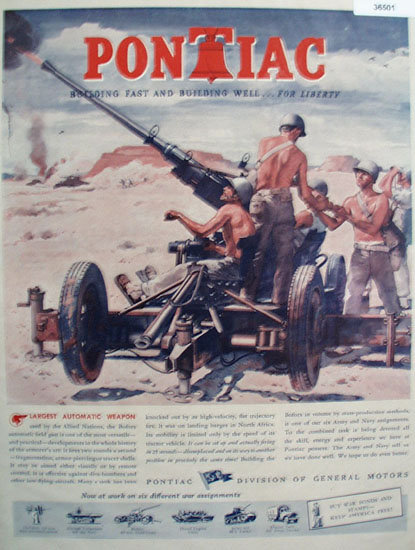 Pontiac Division of General Motors 1943 Ad