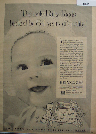 Heinz Baby Foods 1953 Ad