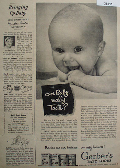 Gerbers Baby Food 1953 Ad