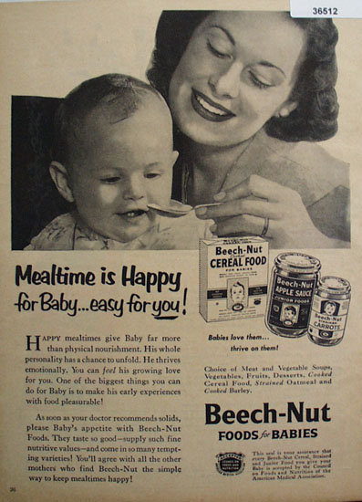 Beech Nut Foods for Babies 1953 Ad