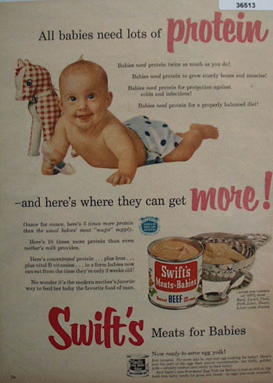 Swifts Meats For Babies 1953 ad