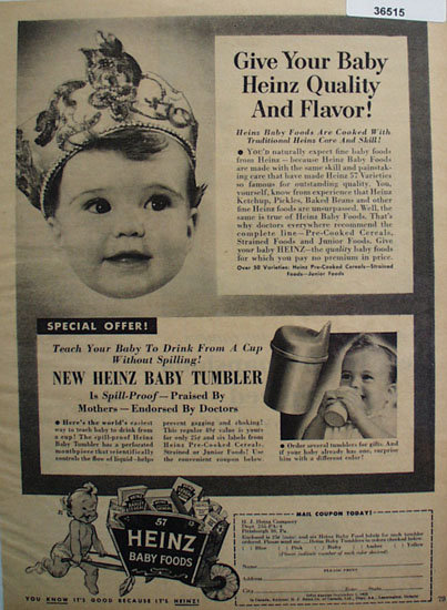 Heinz 57 Baby Foods 1953 Ad