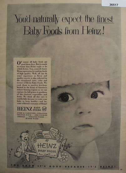 Heinz baby Food 1953 Ad
