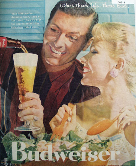 Anheuser Busch Inc. Budweiser 1957 Ad