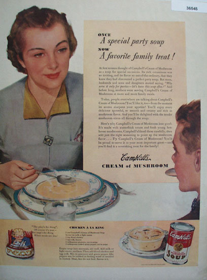 Campbells Cream Of Mushroom Soup 1941 Ad