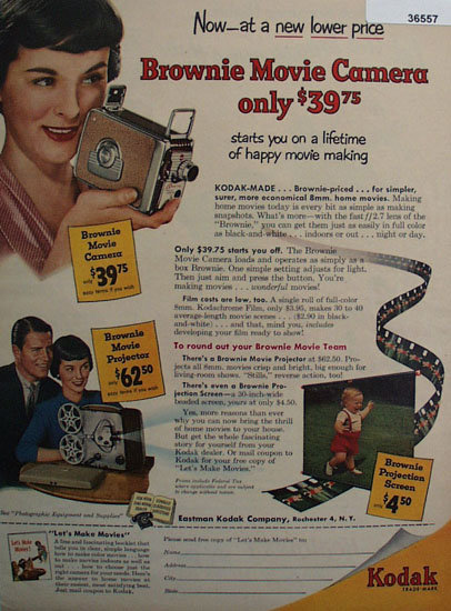 Kodak Brownie Movie Camera 1953 Ad