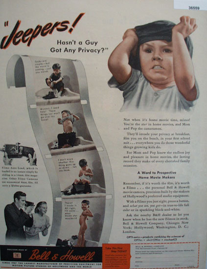 Bell and Howell Home Movie Maker 1945 Ad