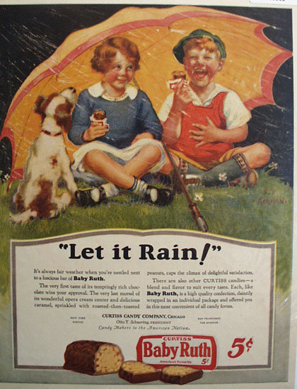 Curtiss Baby Ruth Candy 1927 Ad