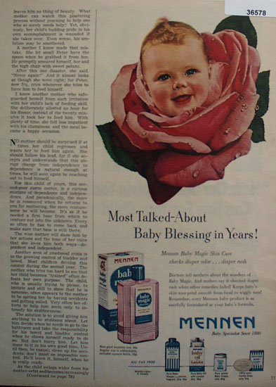 Mennen Baby Magic Skin Care 1953 Ad