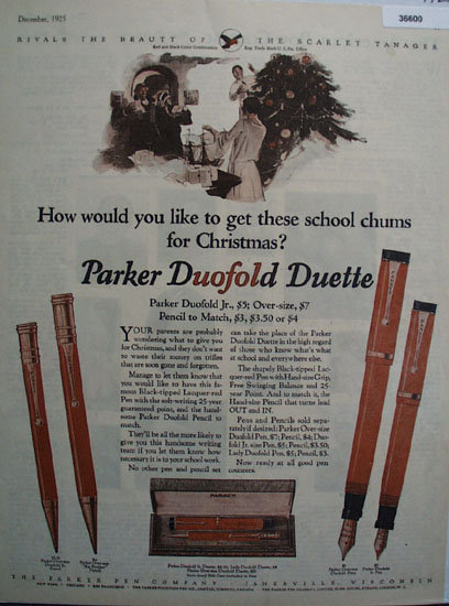 The Parker Pen Co. 1925 Ad