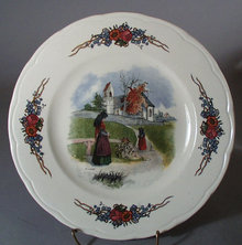H. Loux. Obernai Faienceries Sarreguemines, France Plate