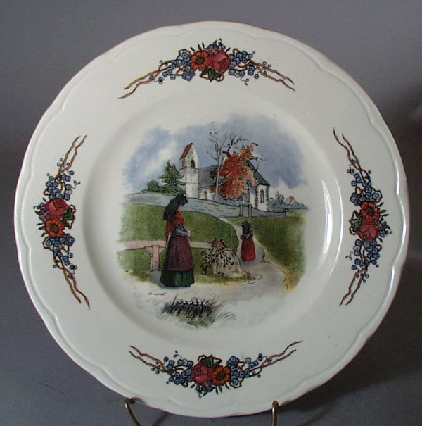 H. Loux. Obernai Faienceries Sarreguemines, France Plate