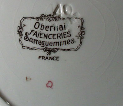 H. Loux. Obernai Faienceries Sarreguemines, France Plate