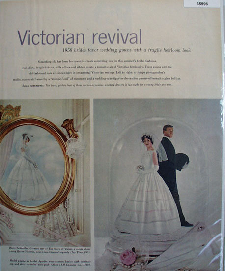 Wedding Gowns Victorian Revival 1958 Ad