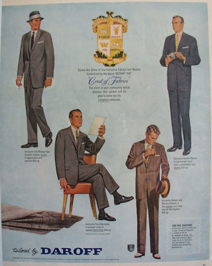 Botany 500 Crest Of Fabrics 1956 Ad