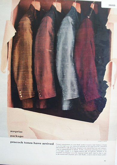 Dinner Jackets in Peacock Tones 1956 Ad.