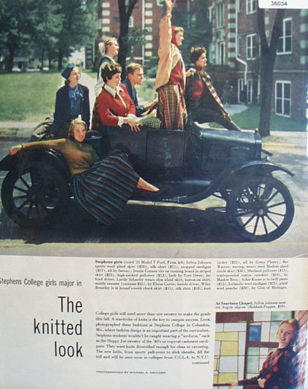 Knitted Clothes Stephens College Girls 1957 Ad