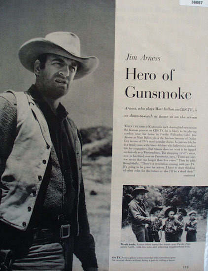 Jim Arness Hero Of Gunsmoke 1957 Article