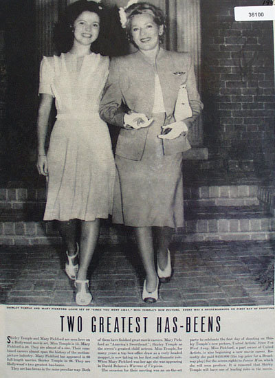 Shirley Temple And Mary Pickford 1943 Article