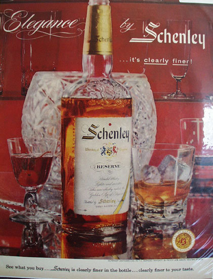 Schenley Whiskey Elegance 1957 Ad