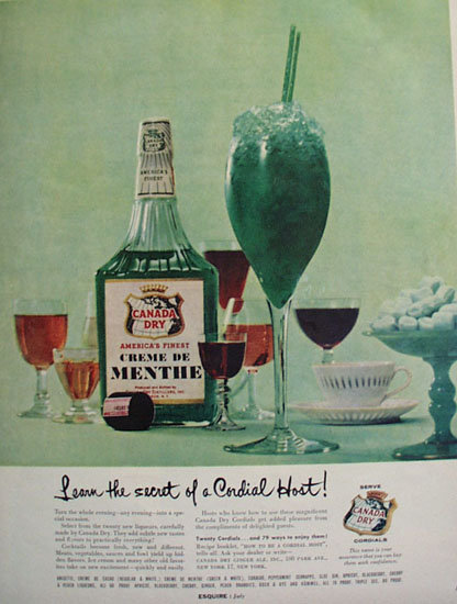 Canada Dry Crème De Menthe 1957 Ad