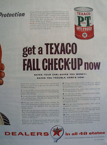 Texaco PT Anti Freeze 1947 Ad