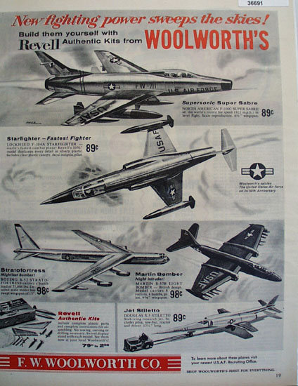 F.W. Woolworth Co. Model Airplanes 1957 Ad