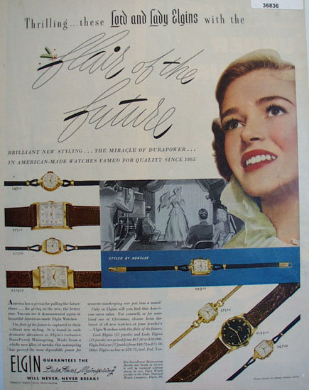 Elgin Lord And Lady Watches 1950 Ad